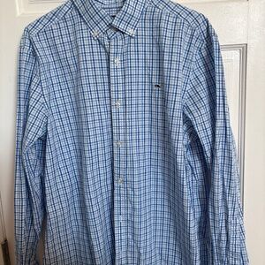 Blue plaid shirt